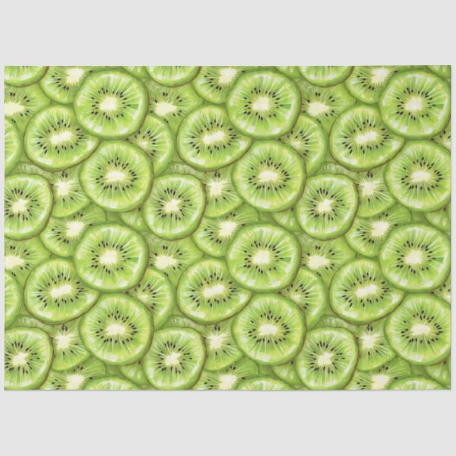 Papier Mousseline Motif de découpe de tranche de kiwi (Recto)