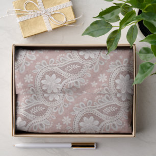 Papier Mousseline Motif de dentelle mauve élégant