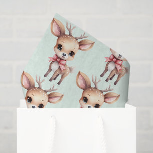 Papier Mousseline Motif de dessin animé mignon bébé cerf