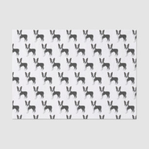 Papier Mousseline Motif de dessin de chien de Boston Terrier noir et