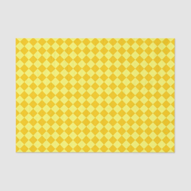 Papier Mousseline Motif de diamant combiné jaune par STaylor (Recto)