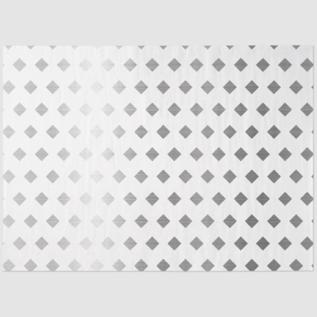 Papier Mousseline Motif de diamants blanc gris argenté décoratif (Recto)