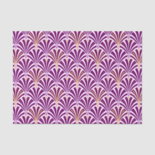 Papier Mousseline Motif de fan d'art déco - pourpre et orchidée