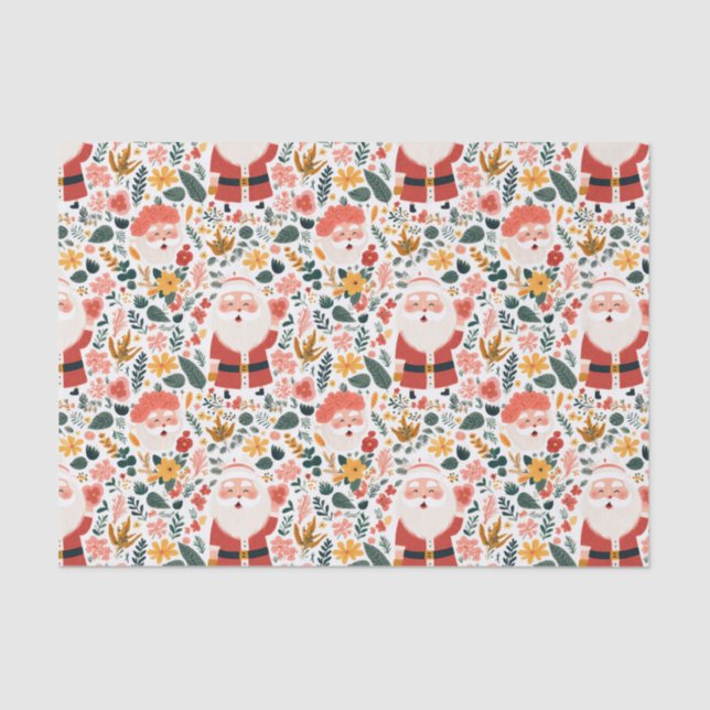 Papier Mousseline Motif de Festive Père Noël (Recto)