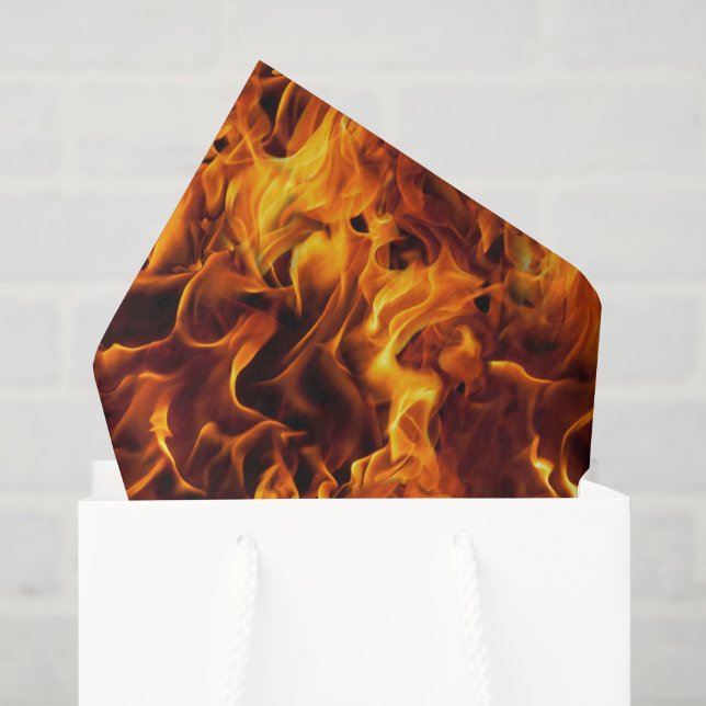 Papier Mousseline Motif de feu et de flamme (Sac cadeau)