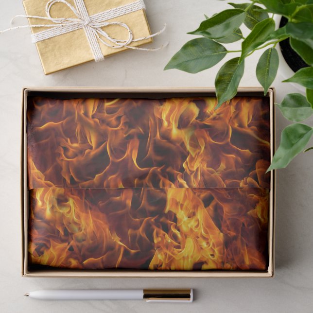Papier Mousseline Motif de feu et de flamme (Cadeau)