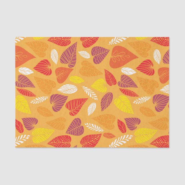 Papier Mousseline Motif de feuille d'automne (Recto)