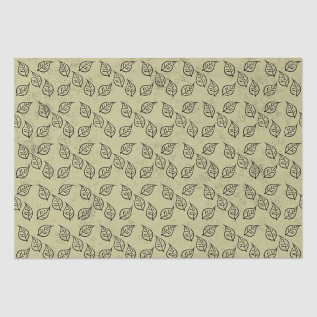 Papier Mousseline Motif de feuille de bois sur l'antiquité (Recto)