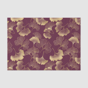 Papier Mousseline Motif de feuille de ginkgo d'or d'automne