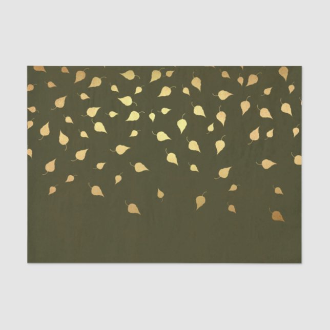 Papier Mousseline Motif de feuille d'or d'automne (Recto)