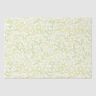 Papier Mousseline Motif de feuilles de printemps vert