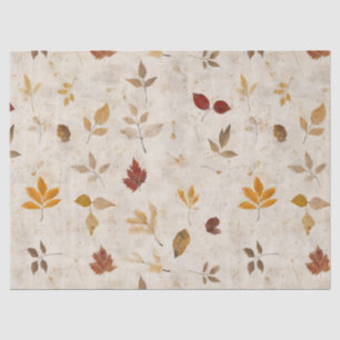 Papier Mousseline Motif de feuilles pressées rustiques – Botanique d