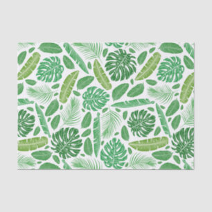 Papier Mousseline Motif de feuilles vertes modernes tropicales