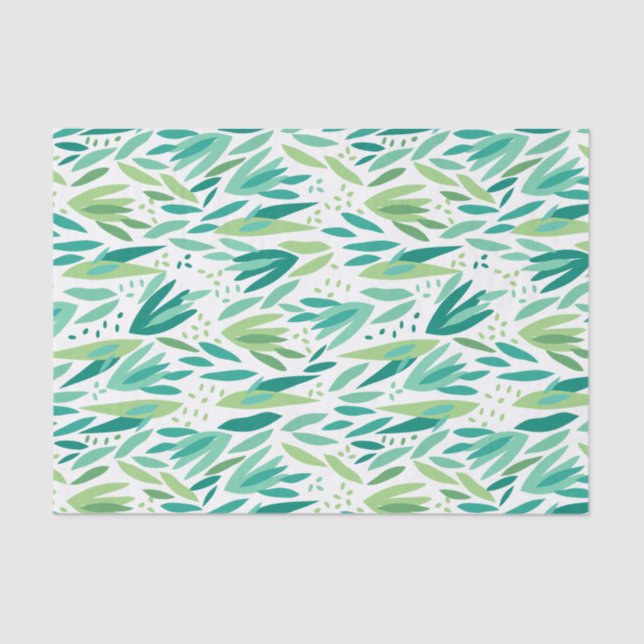 Papier Mousseline Motif de feuilles vertes tropicales (Recto)