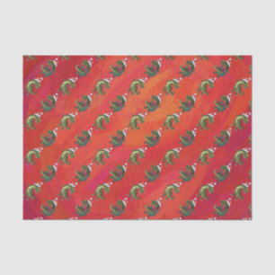 Papier Mousseline Motif de Fextive TRex Dino sur le rouge