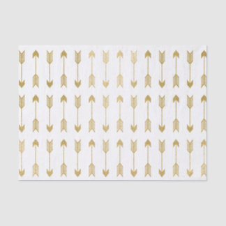 Papier Mousseline Motif de flèches de feuille d'or de Faux