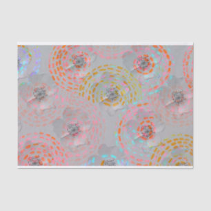 Papier Mousseline Motif de fleur coloré avec les lignes graphiques
