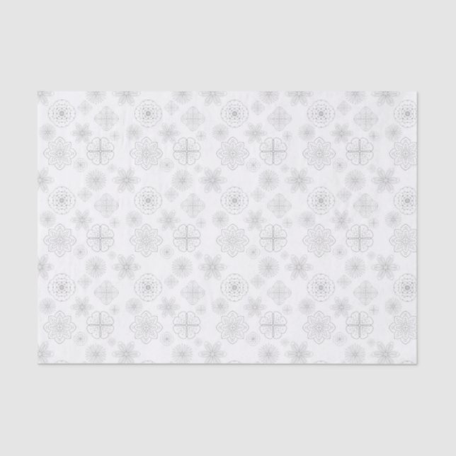Papier Mousseline Motif de fleur de ligne délicate (Recto)