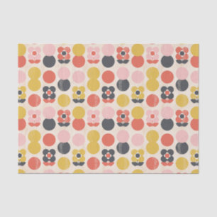 Papier Mousseline Motif de fleur moderne de la moitié du siècle