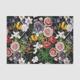 Papier Mousseline Motif de fleur vintage de ressort