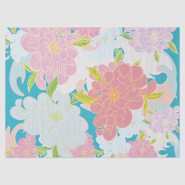 Papier Mousseline Motif de fleurs (Recto)