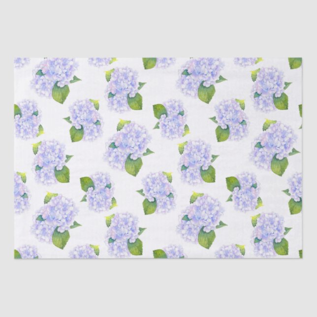 Papier Mousseline Motif de fleurs d'aquarelle Hydrangea (Recto)