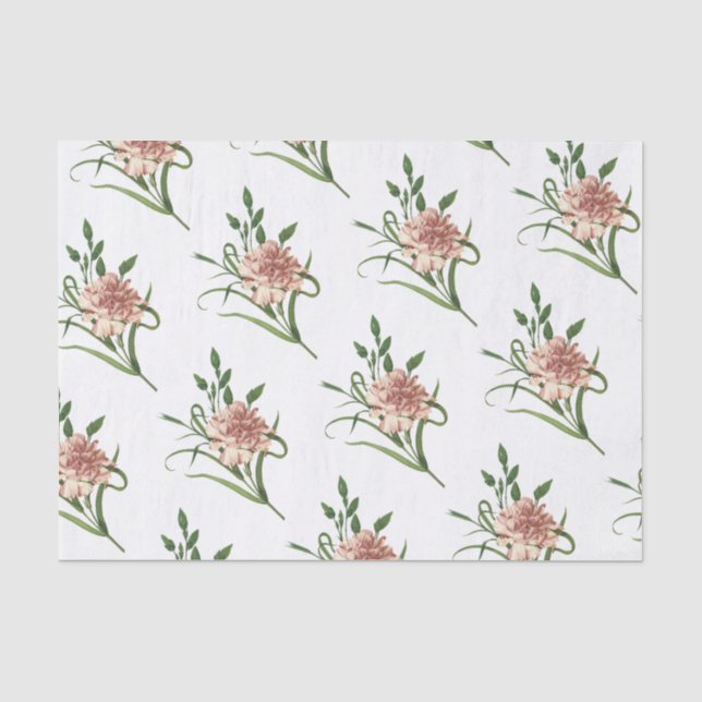 Papier Mousseline Motif de fleurs de carnation (Recto)