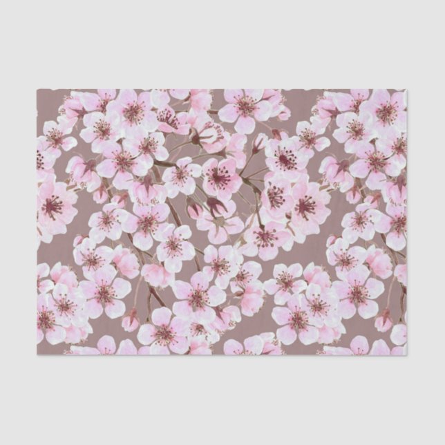 Papier Mousseline Motif de fleurs de cerisiers (Recto)