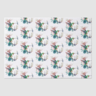 Papier Mousseline Motif de fleurs de colibris