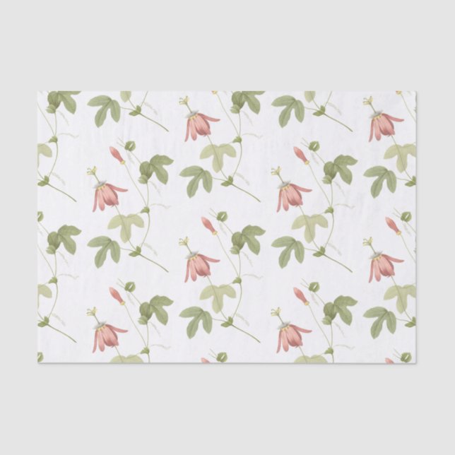 Papier Mousseline Motif de fleurs de passion (Recto)