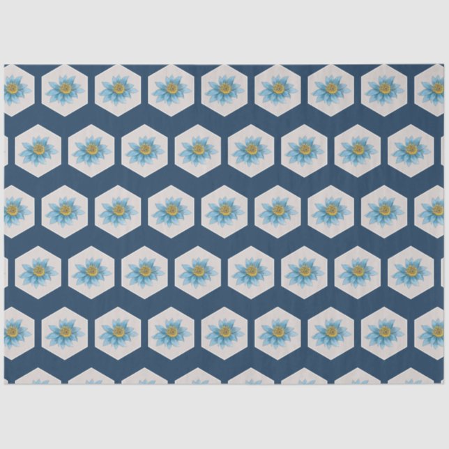 Papier Mousseline Motif de fleurs Lily géométrique japonais (Recto)