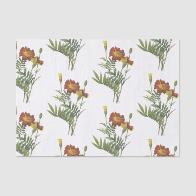 Papier Mousseline Motif de fleurs Marigold (Recto)