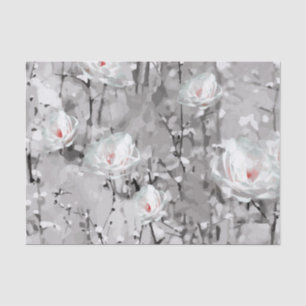 Papier Mousseline Motif de fleurs peint moderne d'hiver