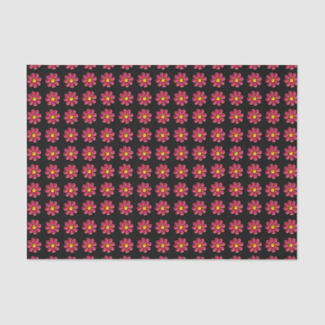 Papier Mousseline Motif de fleurs Plasticine Rouge (Recto)
