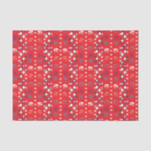 Papier Mousseline Motif de flocon de neige moderne Red Christmas