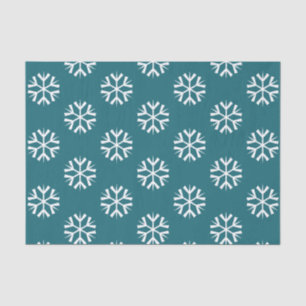 Papier Mousseline Motif de flocons de neige turquoise, sarcelle et b