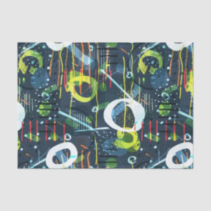 Papier Mousseline Motif de formes abstraites géométriques colorées