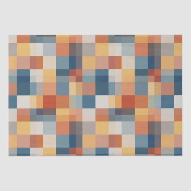 Papier Mousseline Motif de formes géométriques aléatoires colorées (Recto)