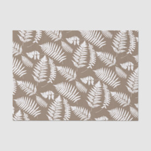 Papier Mousseline Motif de fougère de région boisée, Taupe Tan et