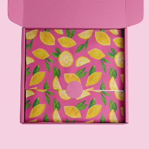 Papier Mousseline Motif de fruit de citron d'agrumes coloré