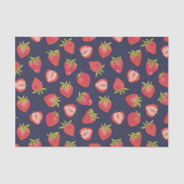 Papier Mousseline Motif de fruits de fraise d'été (Recto)
