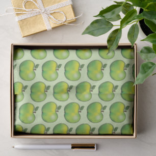 Papier Mousseline Motif de fruits de pomme caricature verte
