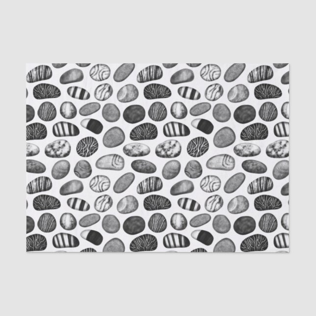 Papier Mousseline Motif de galets (Recto)