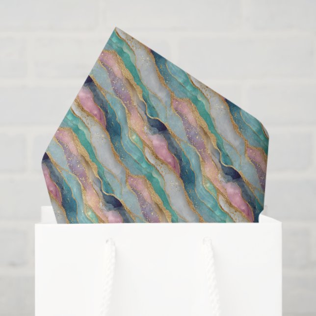 Papier Mousseline Motif de géode abstrait (Sac cadeau)