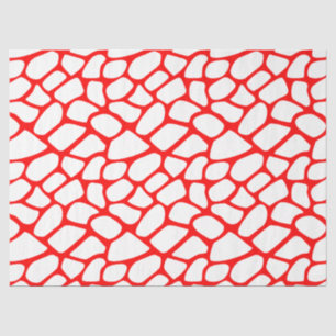 Papier Mousseline Motif de girafe rouge et blanc