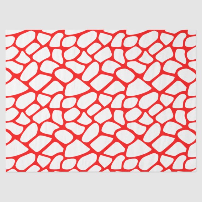 Papier Mousseline Motif de girafe rouge et blanc (Recto)