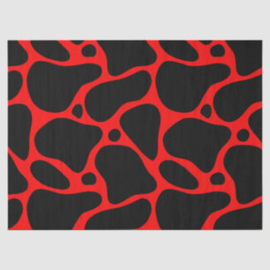 Papier Mousseline Motif de girafe rouge et noire