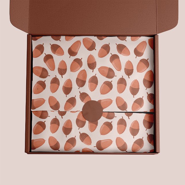 Papier Mousseline Motif de gland (Autumnal acorn pattern tissue paper)