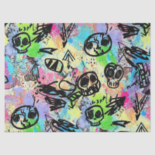 Papier Mousseline Motif de graffiti urbain coloré (1)