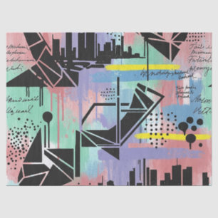 Papier Mousseline Motif de graffiti urbain coloré (11)